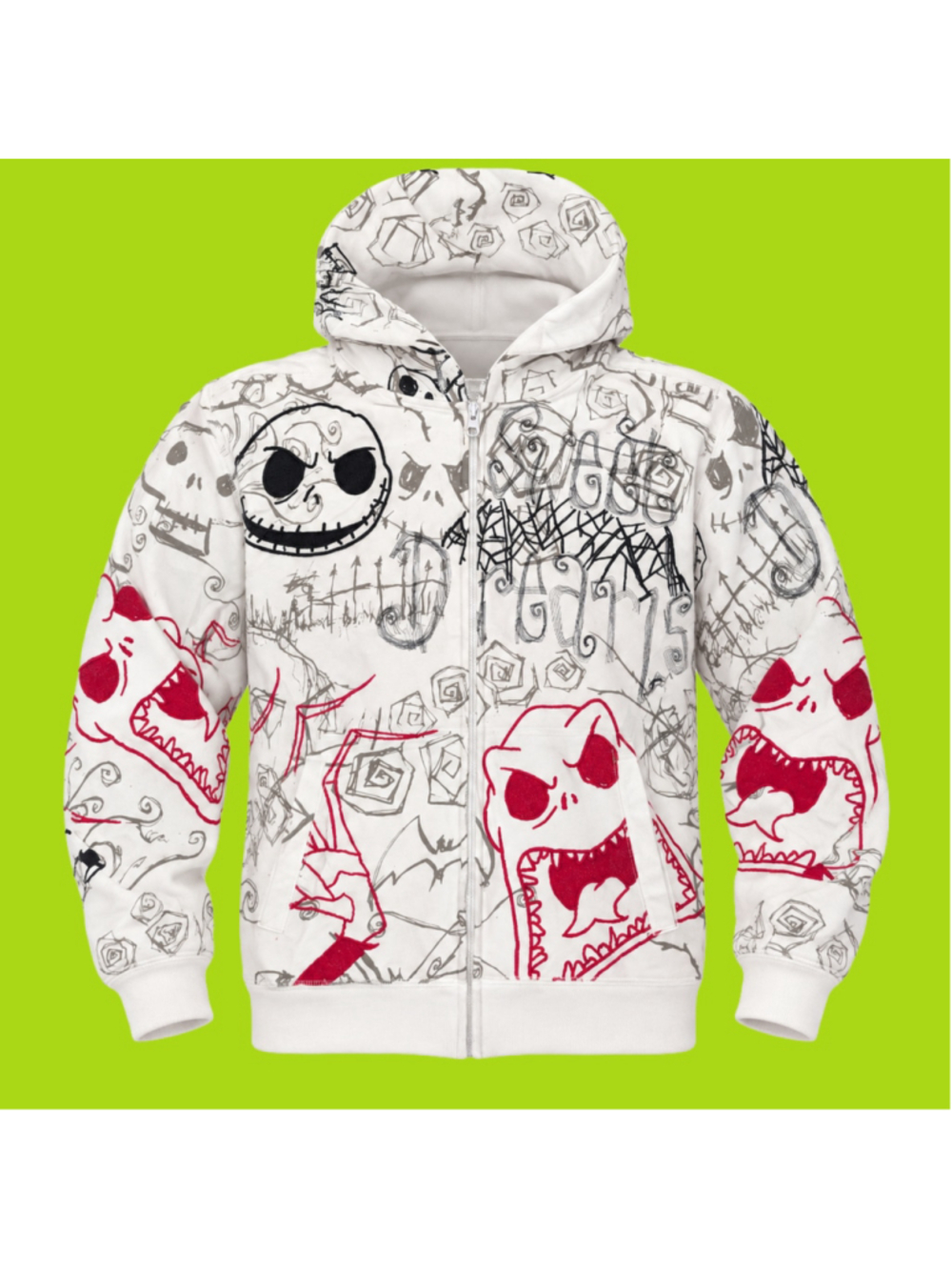 Disney Parks Nightmare Before Christmas Scary Teddy Zip Hoodie Kids M 7/8